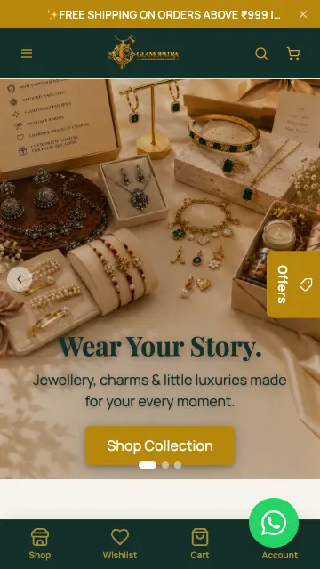 Glamopatra store on a phone