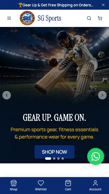 SG Sports store on a phone