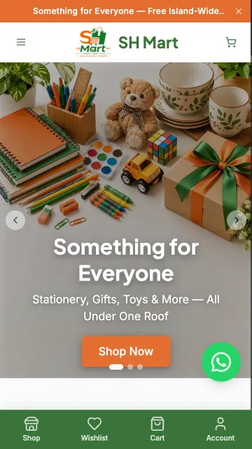 SH Mart store on a phone