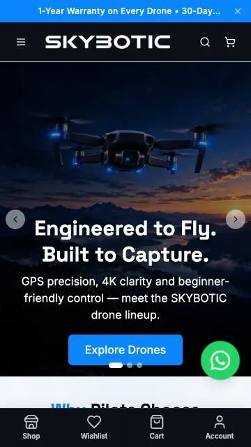Skybotic store on a phone